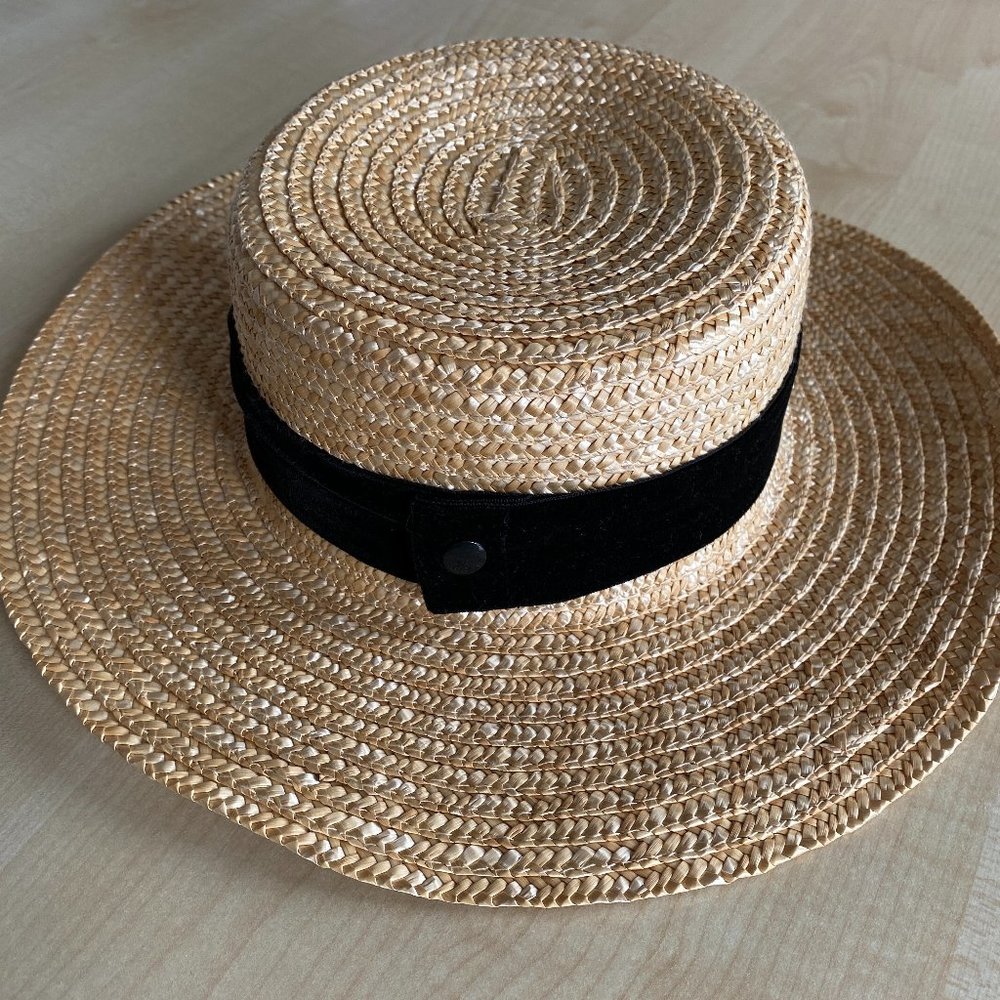 Straw Lack of Colour Hat with Removable Straps